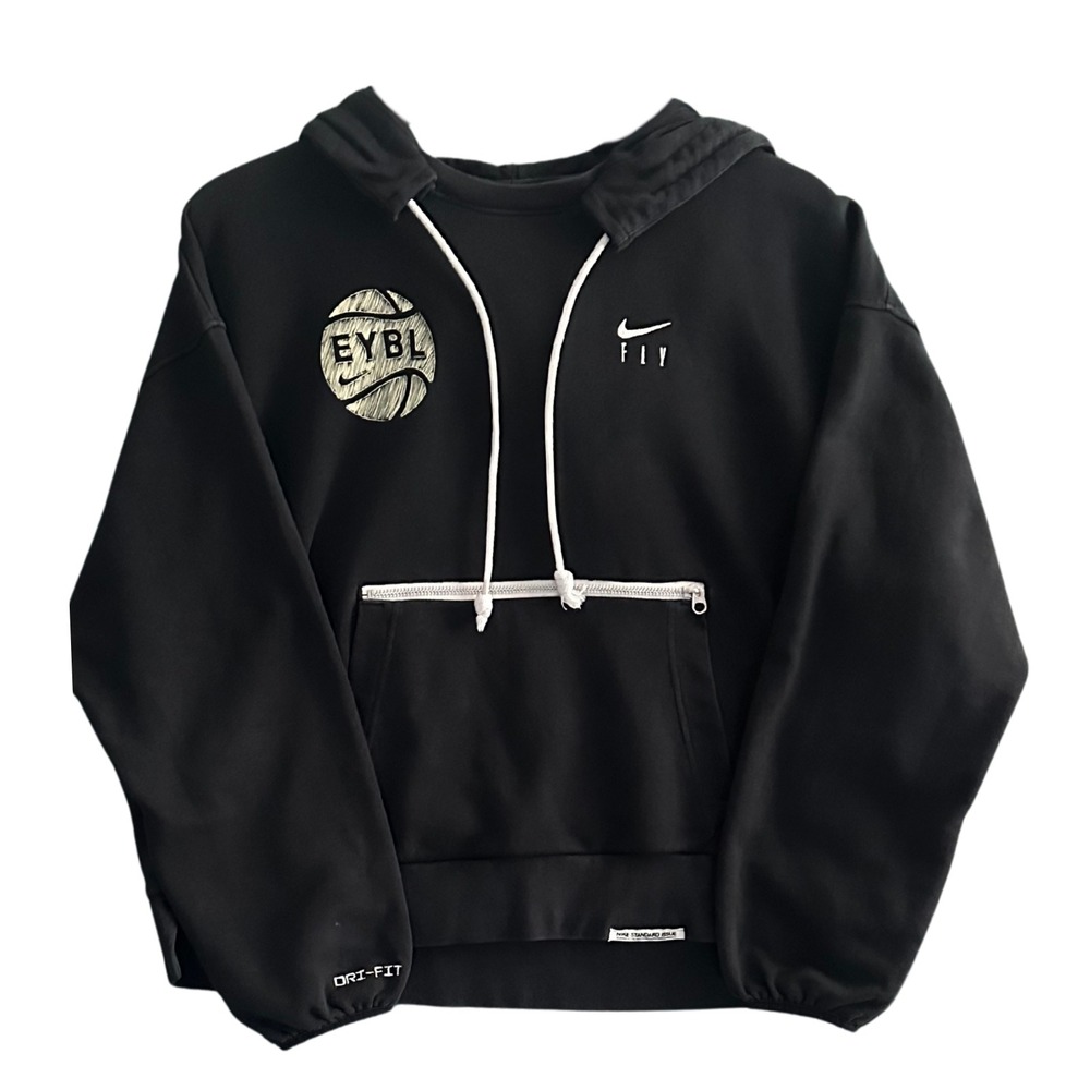 Nike EYBL Crop Hoodie Women XL Black Green Nationals 2023 Fly Dri-FIT DA6483-010